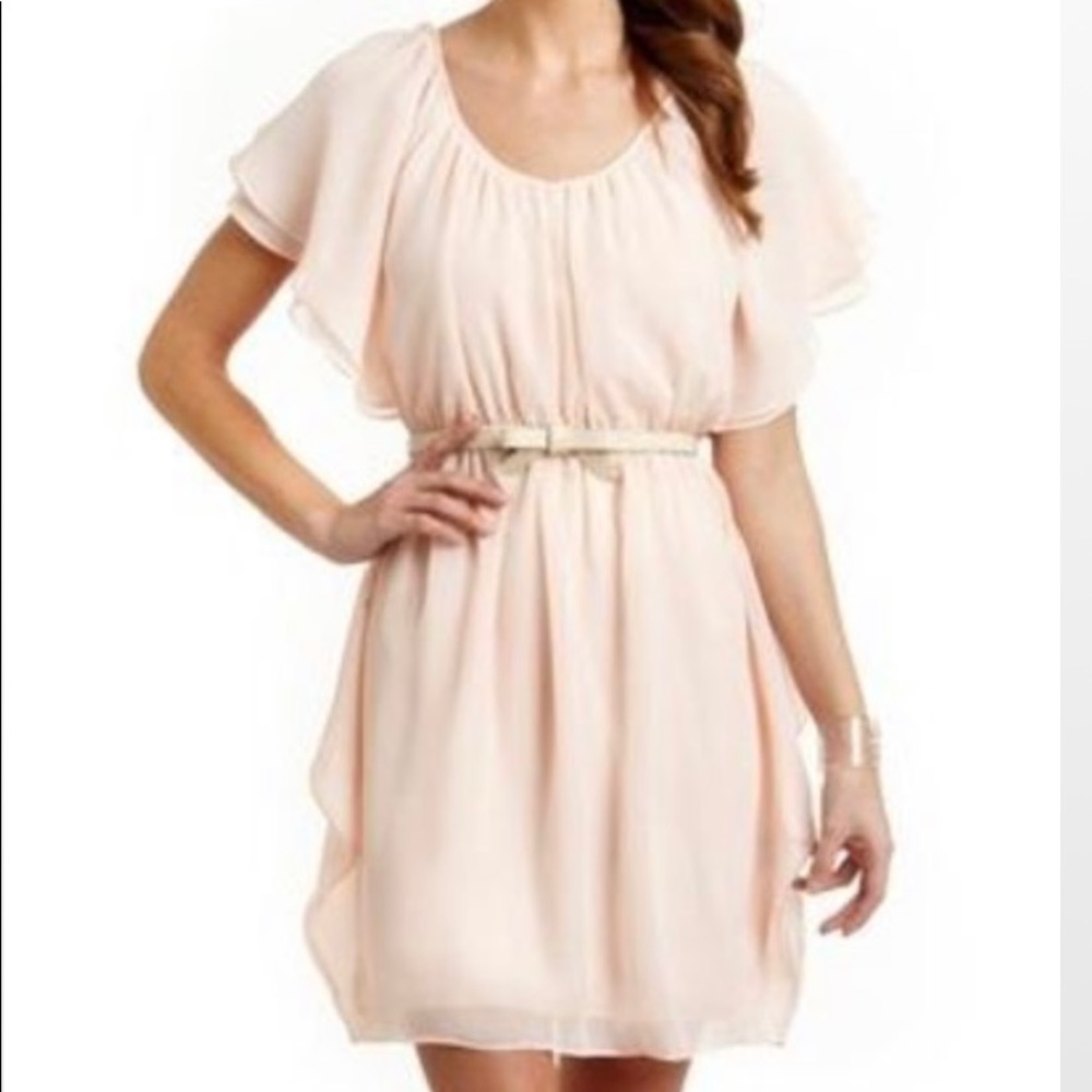 Gabby Skye Flutter Sleeve Dress in Size 8 (NO BELT)